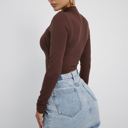 Damen Langarm-Bodysuit mit innovativem Cut-Out-Design Stalluxe