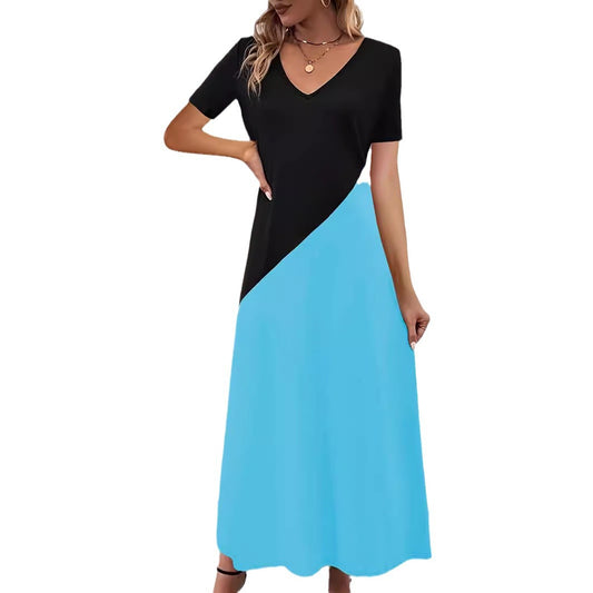 Women's Color-Block Maxi Dress Stalluxe