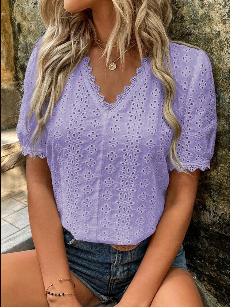 Damen Bluse mit Lochstickerei Stalluxe