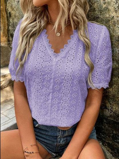 Damen Bluse mit Lochstickerei Stalluxe