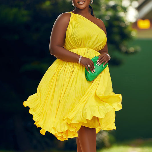 Damen trägerloses Plisseekleid mit raffiniertem Kordelzug Stalluxe