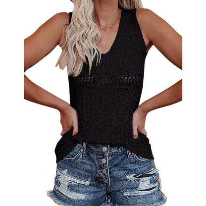 Damen Stricktanktop mit vielseitigem Lochmuster Stalluxe