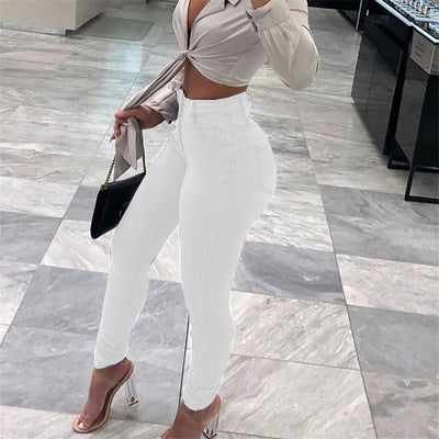 Damen Skinny Jeans mit modischen Rissdetails Stalluxe