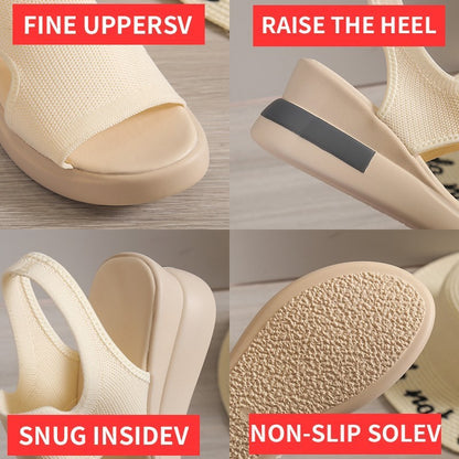 Damen trendige Wedge-Sandalen mit atmungsaktivem Obermaterial und bequemem Fußbett Stalluxe