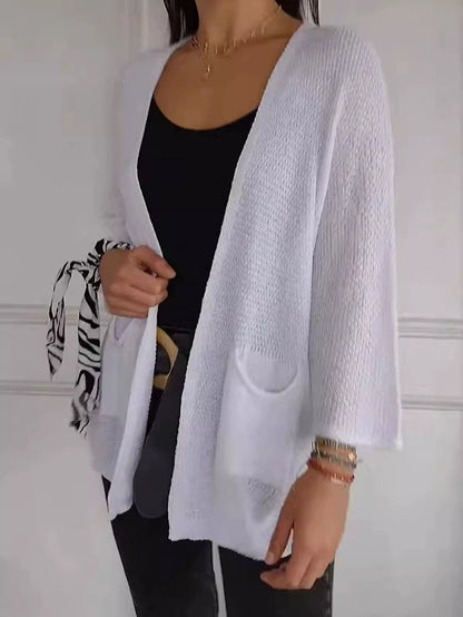 Damen luftiger Strick-Cardigan mit Taschen und weitem Schnitt Stalluxe