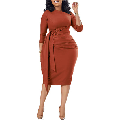 Damen Figurschmeichelndes Wickelkleid mit Taillengürtel Stalluxe