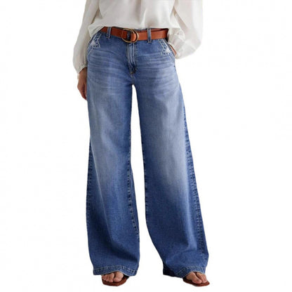 Damen Weit geschnittene Jeanshose im eleganten Stil Stalluxe