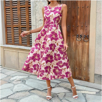 Damen Maxikleid mit floralem Design und elegantem A-Linien-Schnitt Stalluxe