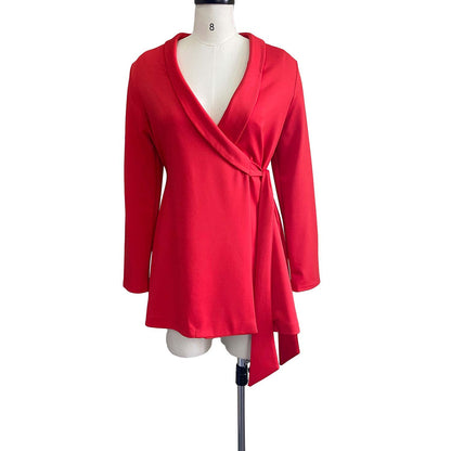 Damen Wickeljacke mit eleganten Details und schmalem Gürtel Stalluxe