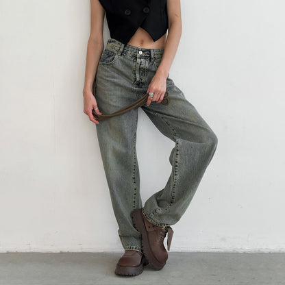 Damen Relaxed Fit Jeans mit lässigem Schnitt und hochwertigen Materialien Stalluxe Graublau