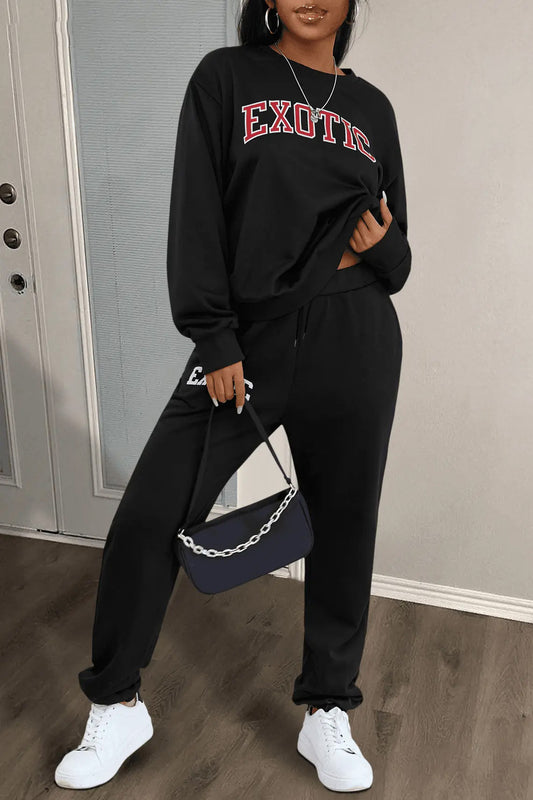 Damen Sportliches Sweatshirt und Jogginghose Set Stalluxe