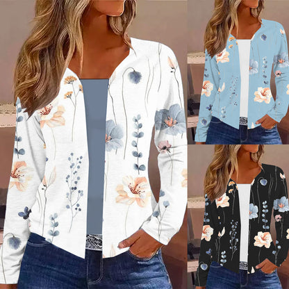 Damen Langarm-Cardigan mit floralen Mustern Stalluxe