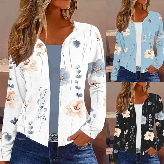 Damen Langarm-Cardigan mit floralen Mustern Stalluxe