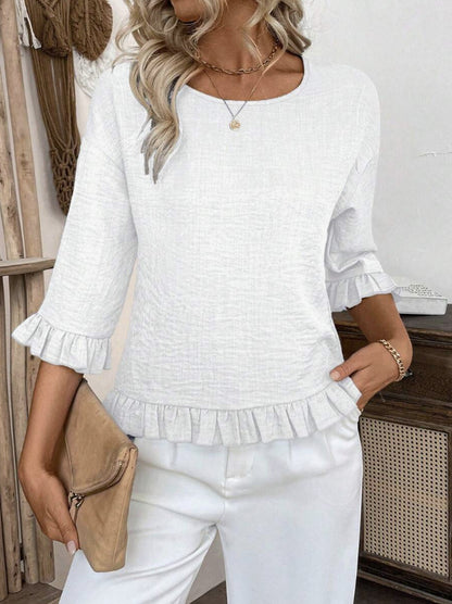 Damen lässige Bluse mit Rüschen Stalluxe