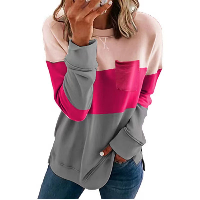 Damen Lässiger Sweatshirt mit modischem Farbblock-Design Stalluxe