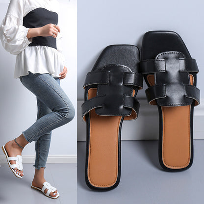 Damen elegante und modische Slip-On Sandalen mit breiten Riemen Stalluxe