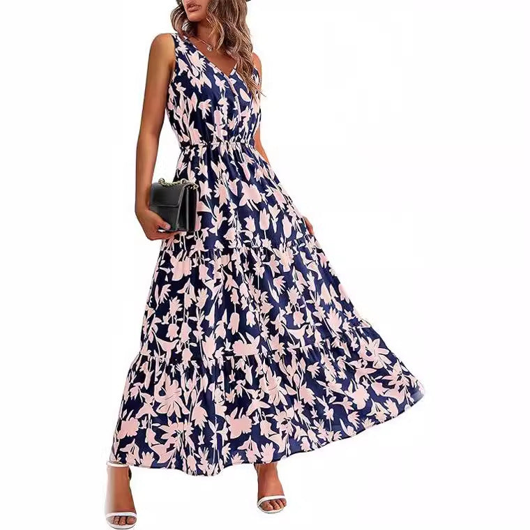 Damen Maxikleid mit floralen Applikationen und schmalen Trägern Stalluxe