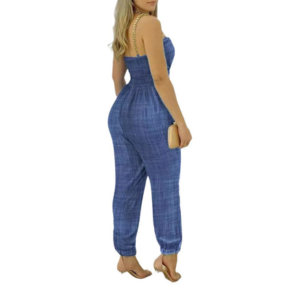 Damen modischer Jumpsuit mit schulterfreien Trägern und cut-out Details Stalluxe