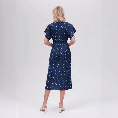 Damen Maxi-Kleid mit modernen Punkten Stalluxe