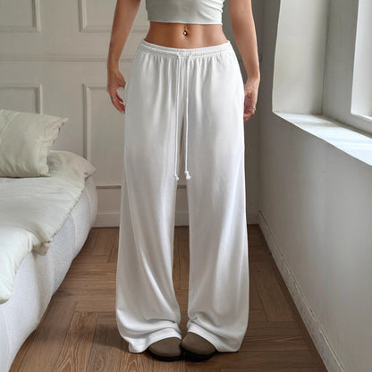 Damen Bequeme Weite Sommerhose mit elastischem Bund und Kordelzug Stalluxe