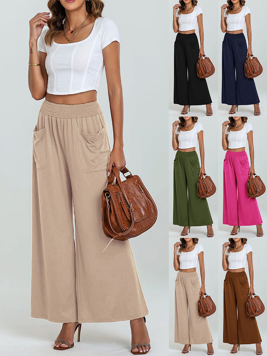 Damen Bequeme Culotte mit Elastischem Bund und Seitentaschen Stalluxe