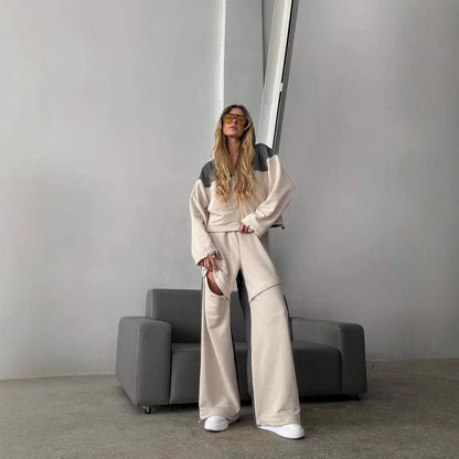 Damen sportliches Set mit modischem Farbblock-Design und lässiger Passform Stalluxe