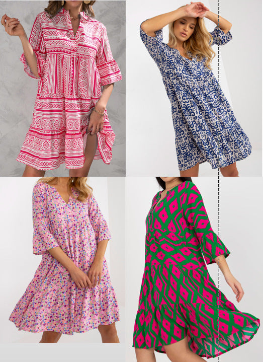 Damen Freizeitliches Tunika-Kleid mit verspieltem Muster Stalluxe