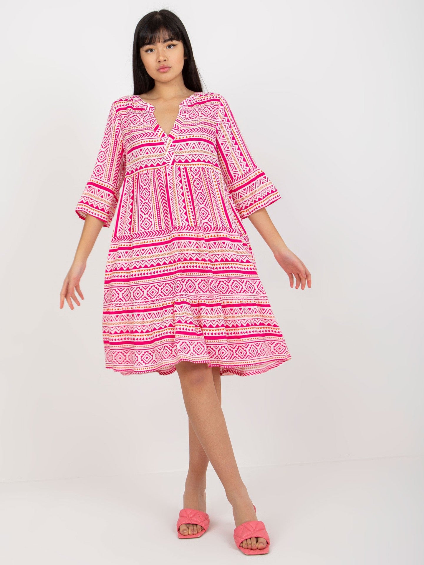 Damen Freizeitliches Tunika-Kleid mit verspieltem Muster Stalluxe