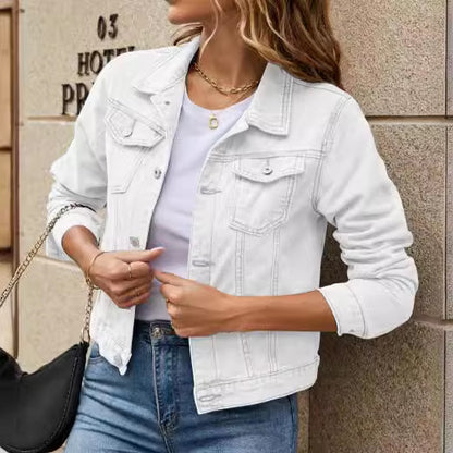 Damen klassische Denim-Jacke im Schneidertailoring-Stil Stalluxe