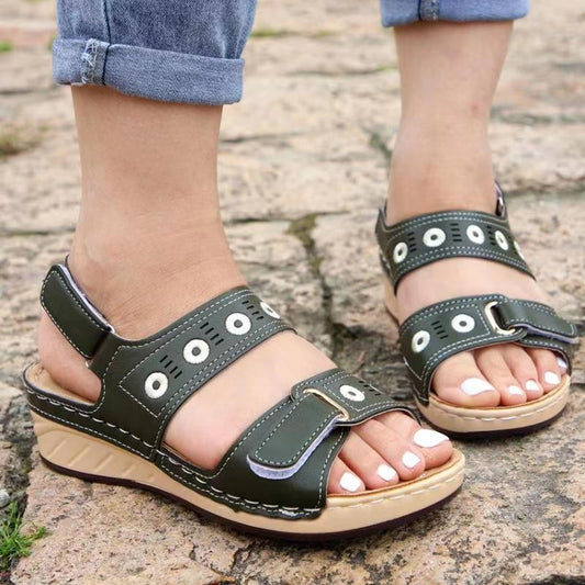 Damen Komfortable Wedgesandalen mit verstellbaren Riemen und Atmungsaktivität Stalluxe