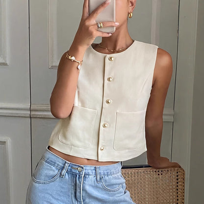 Damen modischer ärmelloser Blazer Stalluxe
