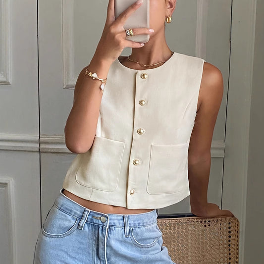 Damen modischer ärmelloser Blazer Stalluxe
