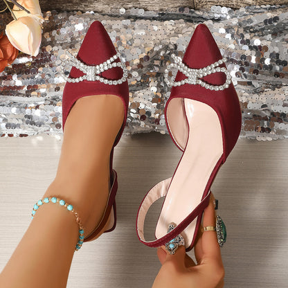 Damen Elegante Slingback-Pumps mit funkelndem Strassschleifen-Detail Stalluxe