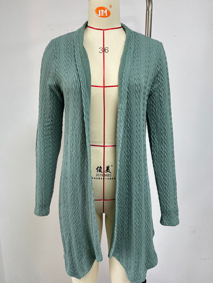 Damen Strickjacke mit strukturiertem Waffelmuster und offener Front Stalluxe