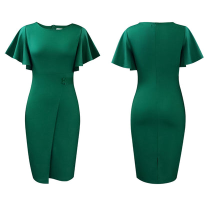 Damen Etuikleid mit eleganten Glockenärmeln und figurbetontem Schnitt Stalluxe