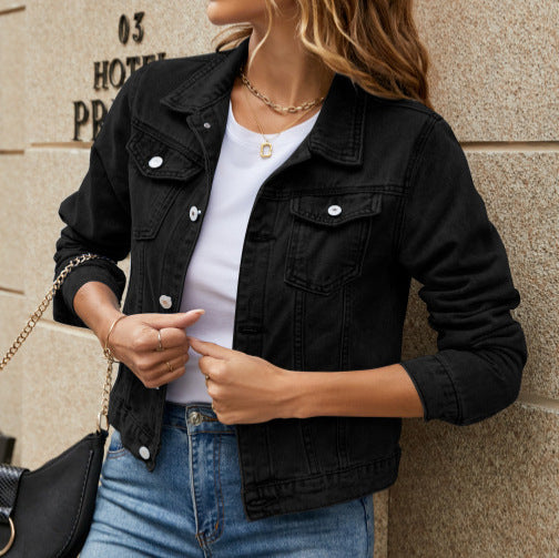 Damen klassische Denim-Jacke im Schneidertailoring-Stil Stalluxe