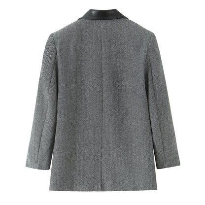 Damen modischer Blazer mit doppelter Knopfleiste und elegantem Revers Stalluxe
