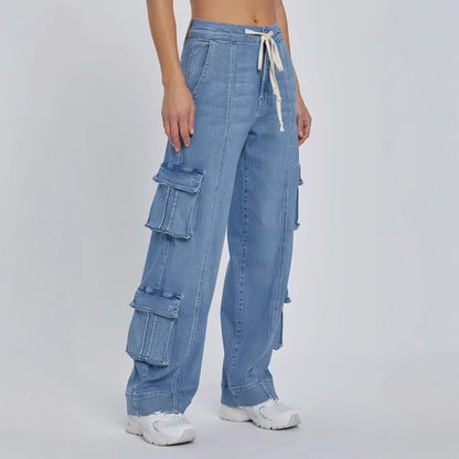 Damen Cargo-Jeans mit weiten Beinen und praktischen Taschen Stalluxe