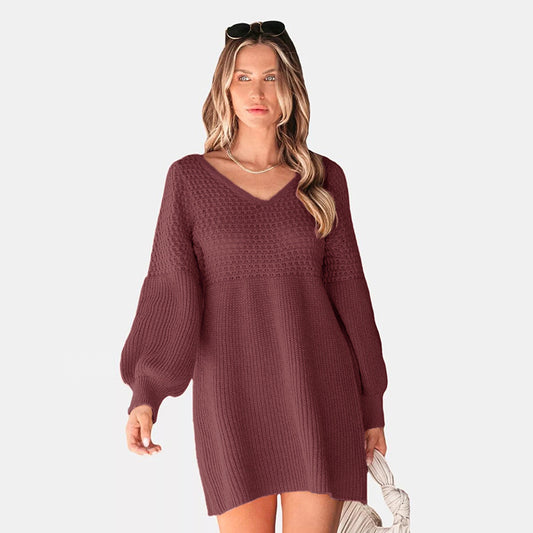 Damen Off-Shoulder Strickkleid Stalluxe