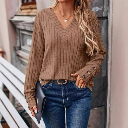Damen Pullover mit V-Ausschnitt und strukturiertem Design Stalluxe