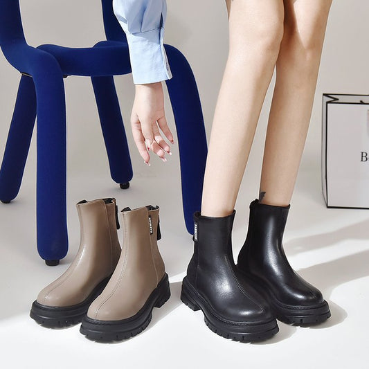 Damen Modische Chelsea-Stiefel mit rutschfester Profilsohle und elastischem Einsatz Stalluxe