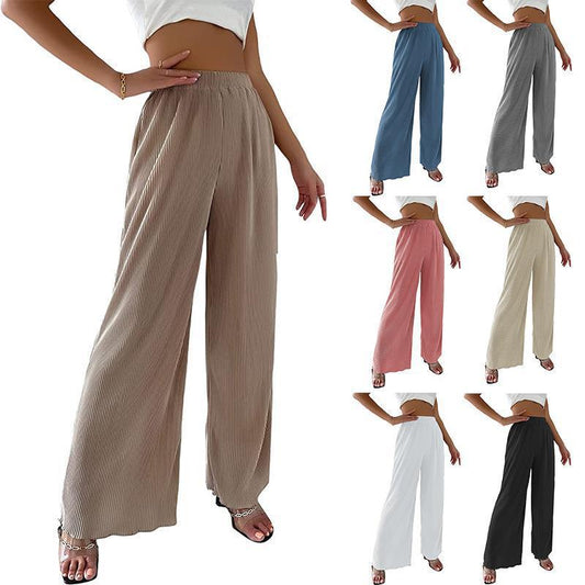 Women's Flowing Pleated Wide-Leg Trousers Stalluxe