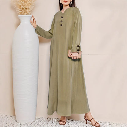 Damen Maxikleid mit eleganter Knopfleiste Stalluxe