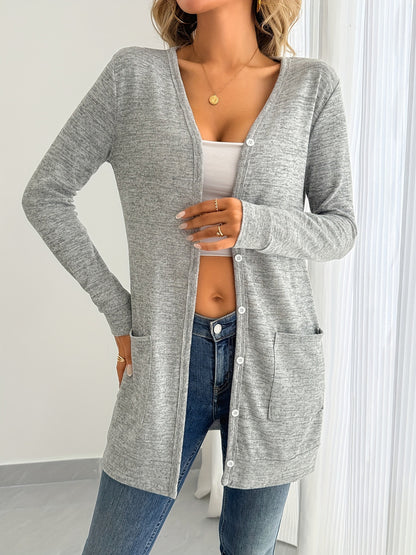 Damen Langarm-Cardigan mit praktischen Taschen und Knopfleiste Stalluxe