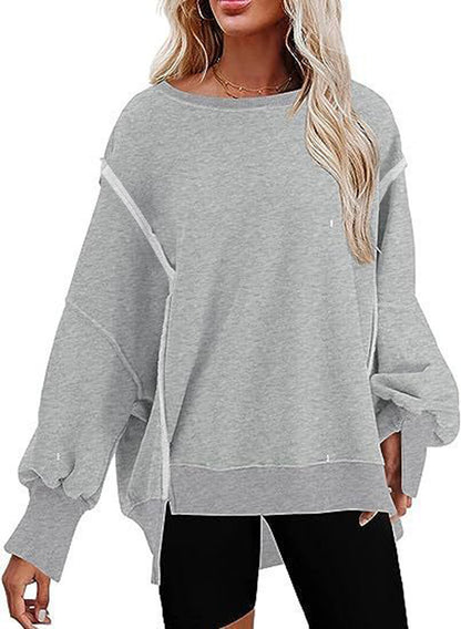 Damen Oversize Sweatshirt mit ballonartigen Ärmeln Stalluxe Grau