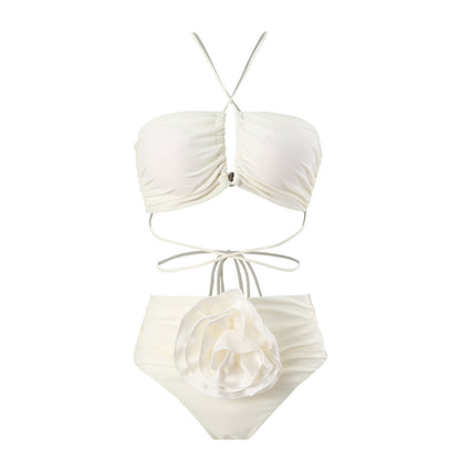 Damen Bandeau-Bikini mit floralem Detail und verstellbaren Trägern Stalluxe