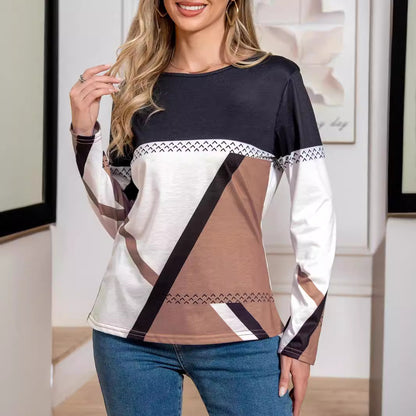 Damen Langarmshirt mit modernem Farbblockdesign Stalluxe