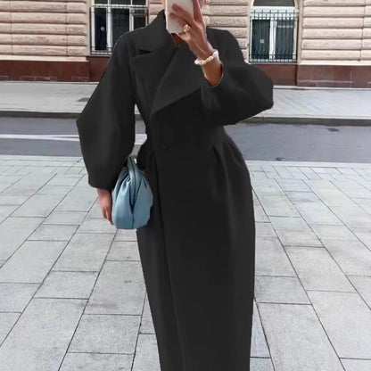 Damen Trenchcoat mit asymmetrischem Schlitz und puffärmeligen Details Stalluxe