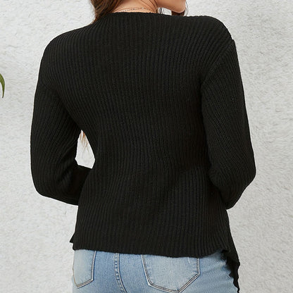 Damen Strickcardigan mit asymmetrischem Schnitt und Holzknöpfen Stalluxe