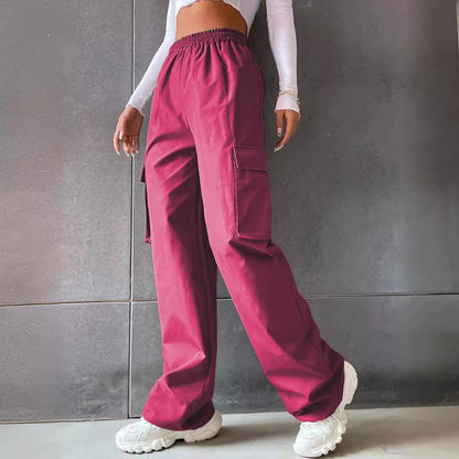 Damen Cargo-Hose mit seitlichen Taschen und elastischem Bund Stalluxe